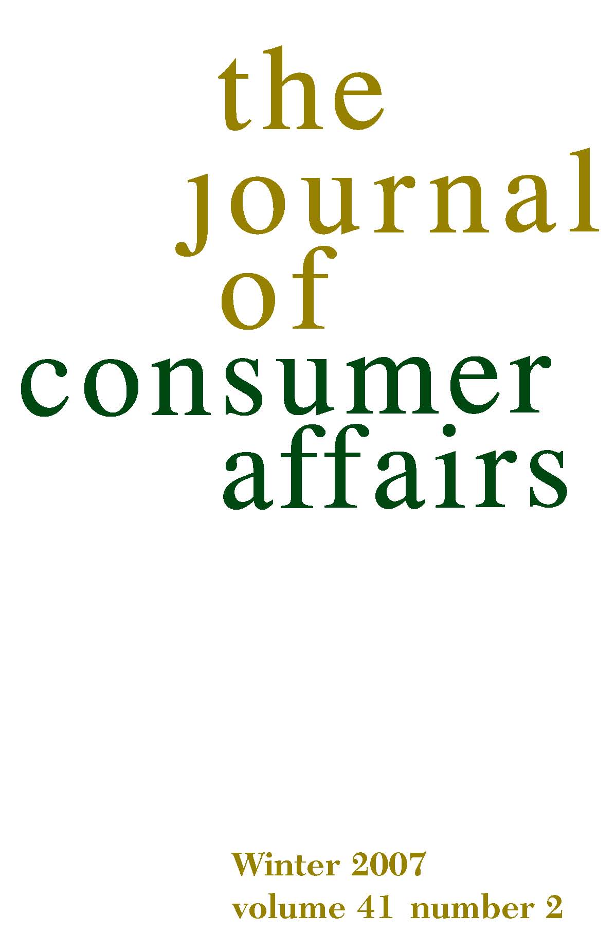 The Journal of Consumer Affairs