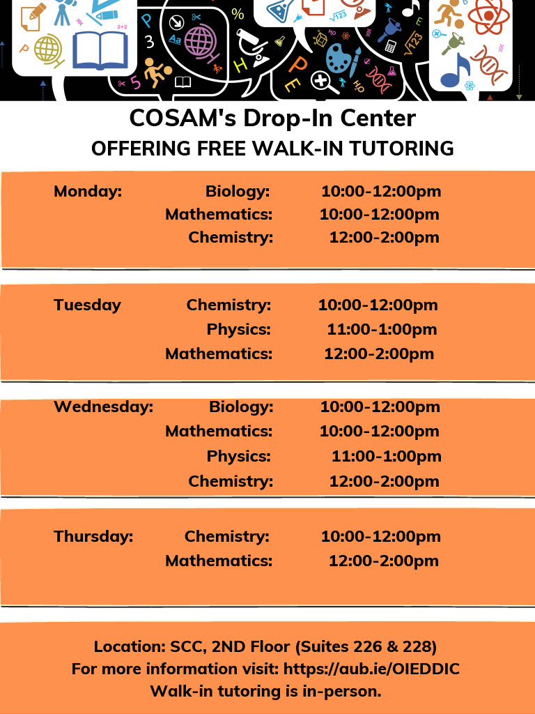 Spring Tutoring Schedule for OIED