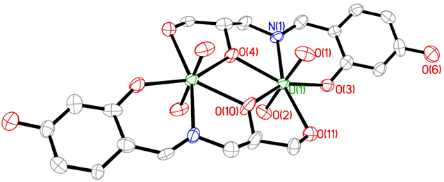 Schiff base imine complex with uranyl 