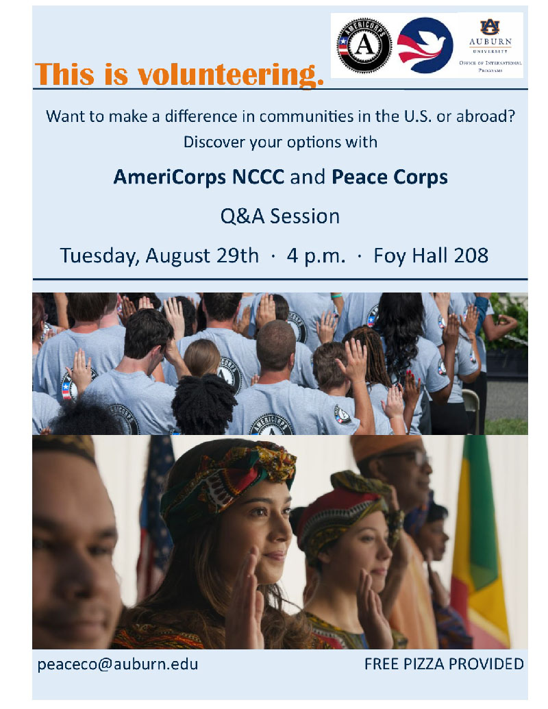 Americorps Peace Corps event flier