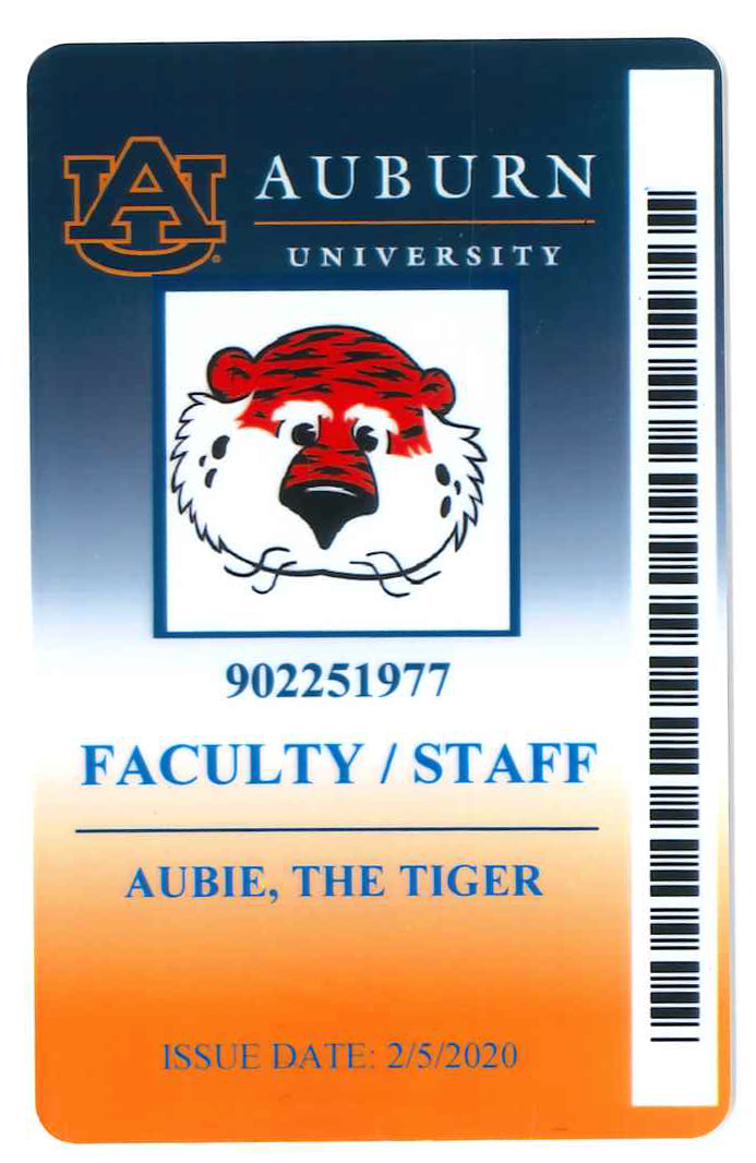 picture of aubie on id card