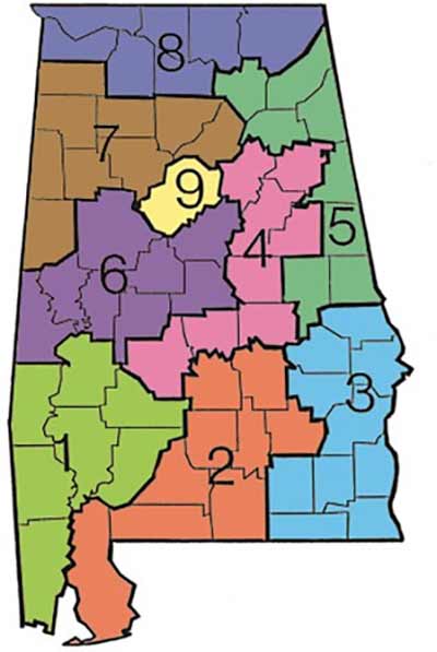 District map of Alabama