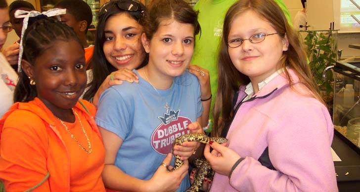 girls with snake
