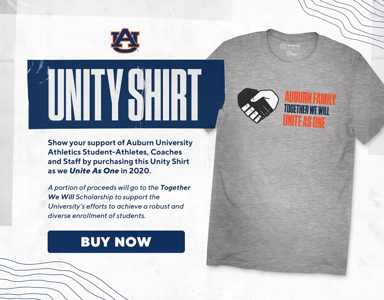 Auburn Unity T-shirt on sale, Auburn Family asked to wear Oct. 9
