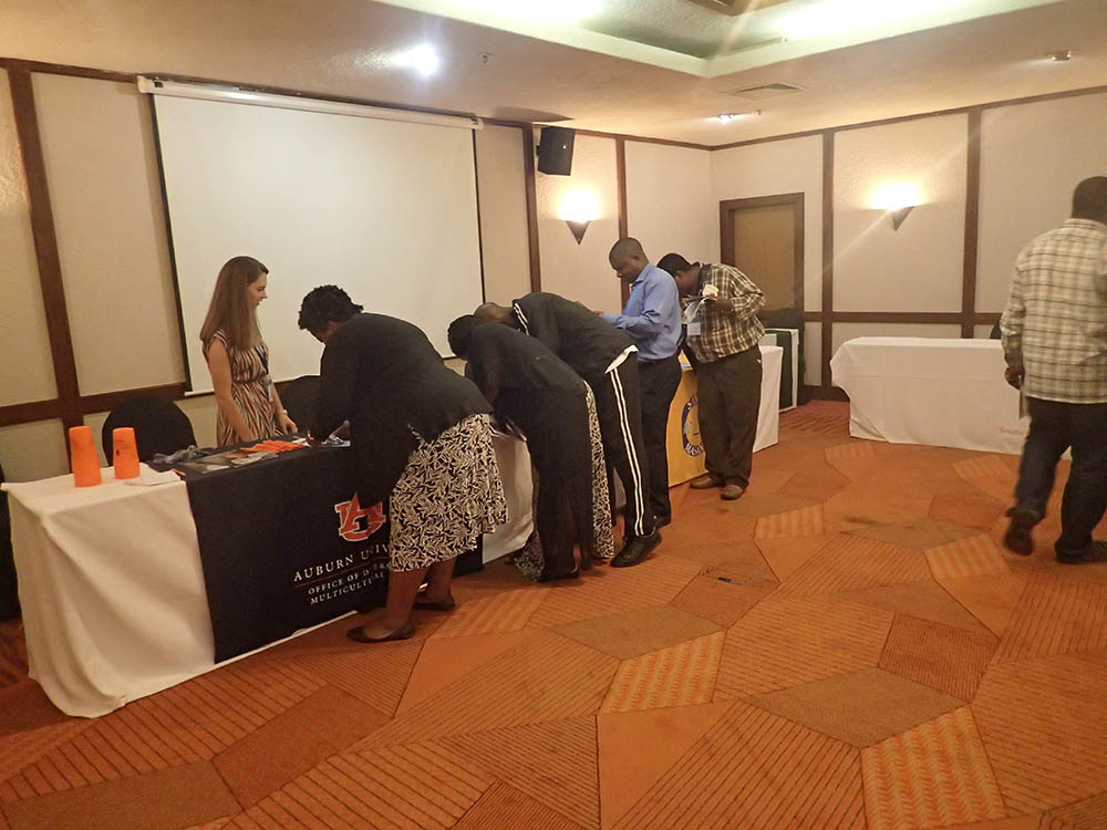 MASAMU attendees signing in at a registration table
