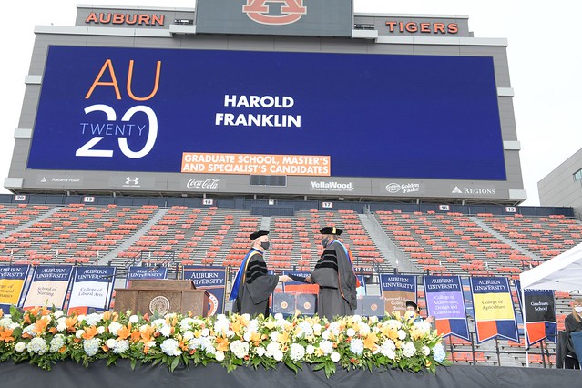 Harold Franklin takes part in graduation.