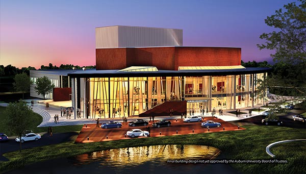 A rendering of the Performing Arts Center.