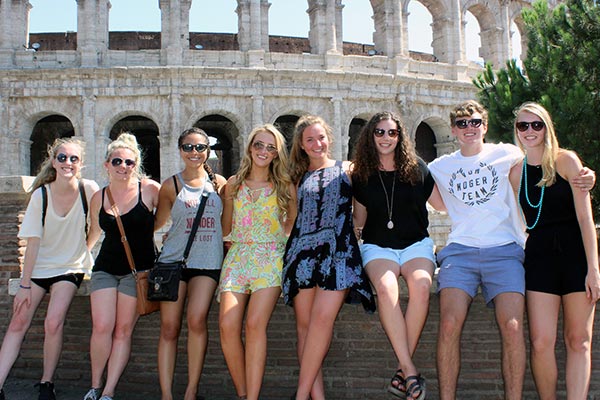 Auburn University students pose for a picture during their study abroad trip to Rome, Italy.