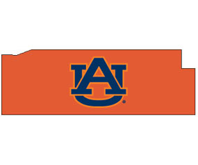 Outline of Escambi County Alabama with AU logo on top