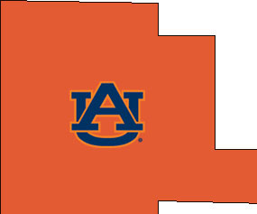 Outline of Fayette County Alabama with AU logo on top