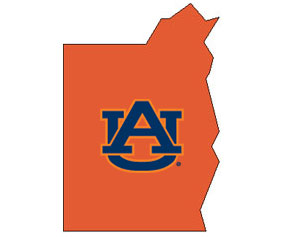 Outline of Henry County Alabama with AU logo on top