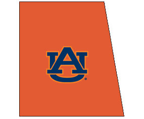 Outline of Randolph County Alabama with AU logo on top