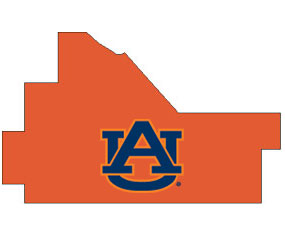 Outline of Wilcox County Alabama with AU logo on top