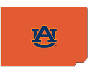 Outline of Winston County Alabama with AU logo on top