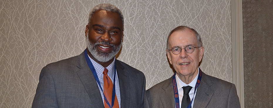 Dr. Royrickers Cook and Dr. Jim Barth pose for photo during the Alabama Opportunity Zone Forum.
