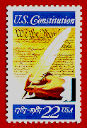 1987 Stamp Issued by the U.S. Postal Service to Commemorate the Signing of the Constitution