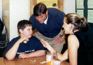 Dr. Simpson working with student