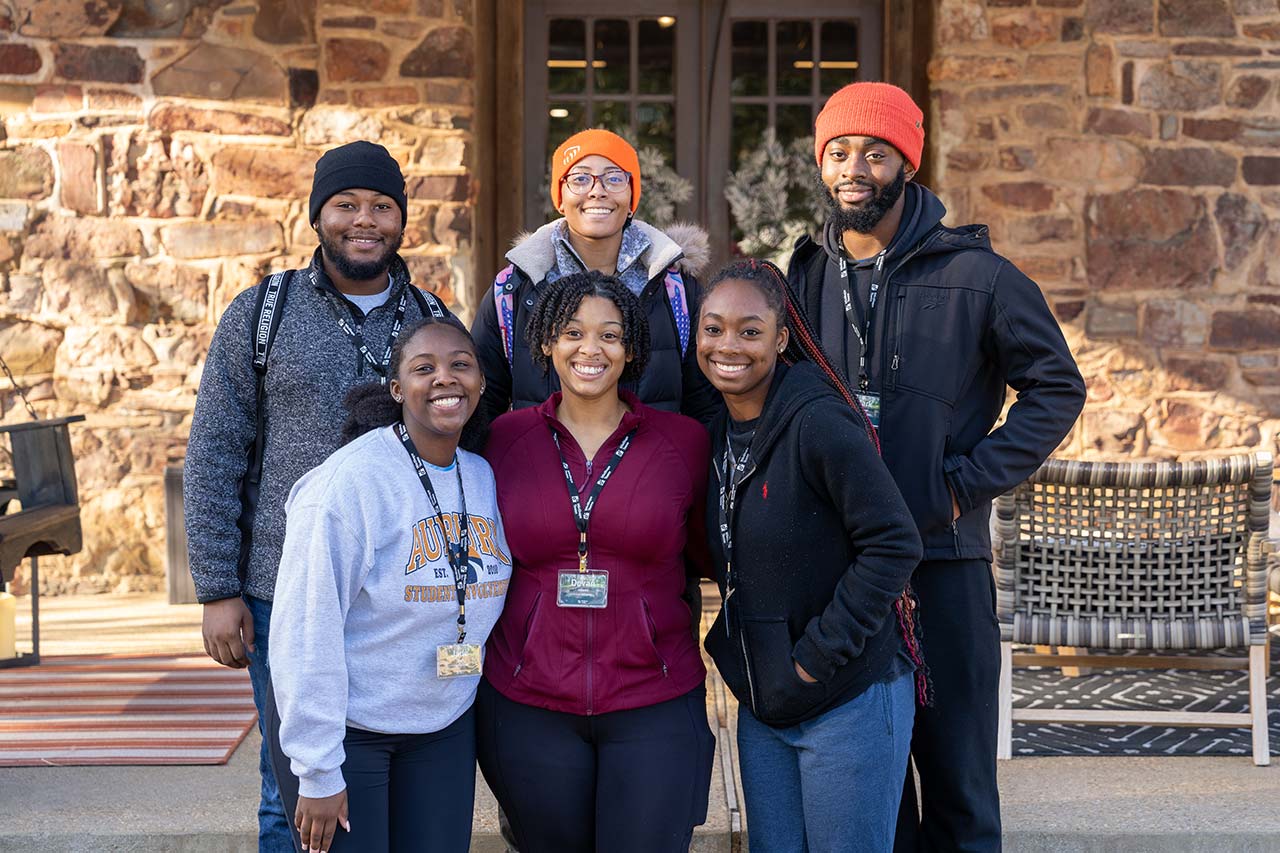 Six student leaders pose for a photograph