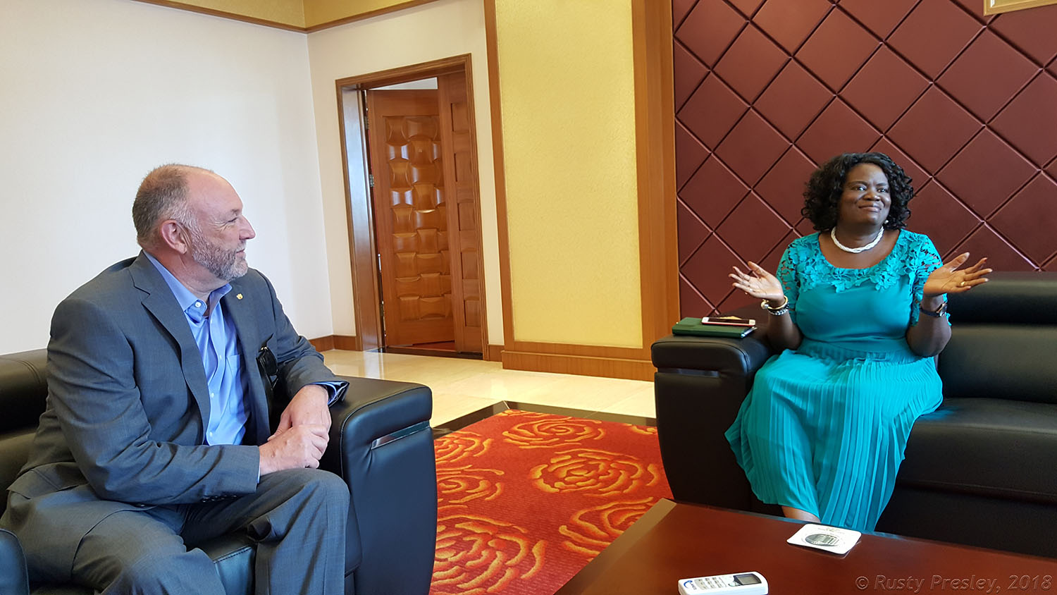 President Leath meeting with people in Malawi
