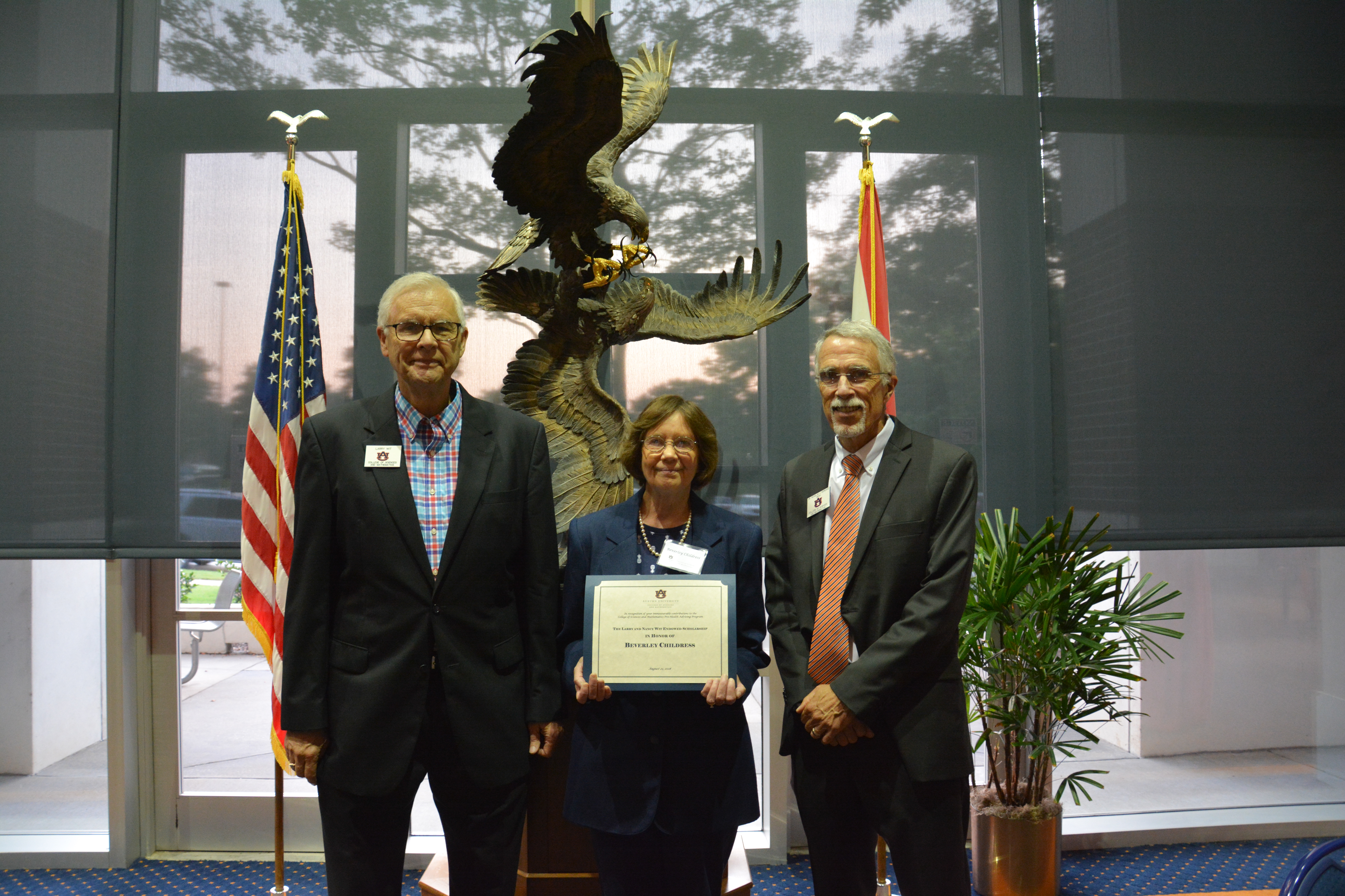 Dr. Larry Wit, Beverley Childress and Dean Giordano 