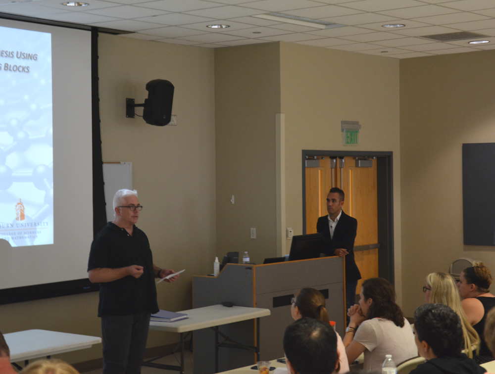 Dr. Curtis Shannon, Chair of the Department of Chemistry and Biochemistry, introduces Dr. Merner.