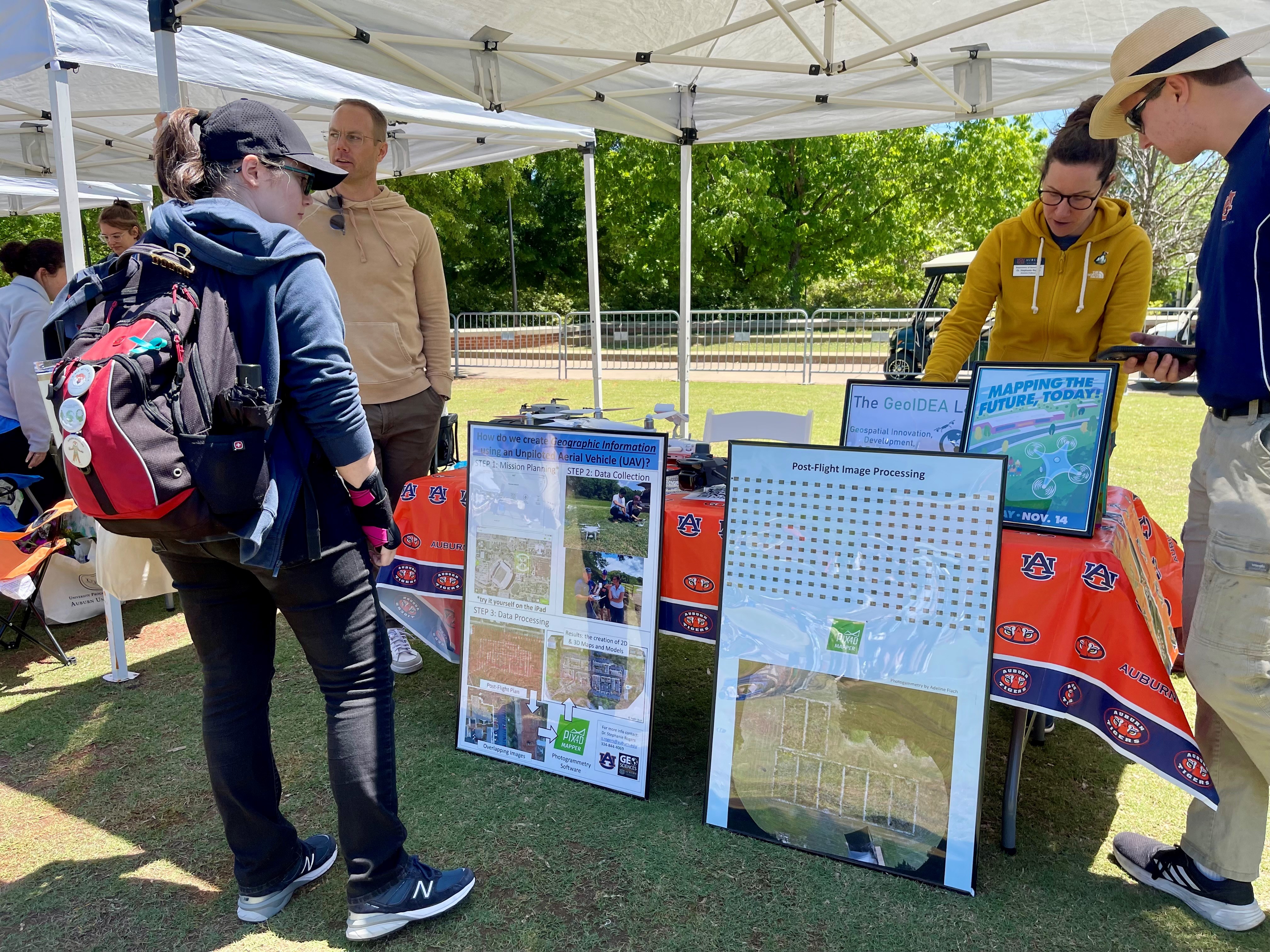 Jake Nelson and Stephanie Rogers explain their research using drones and mapping technology.