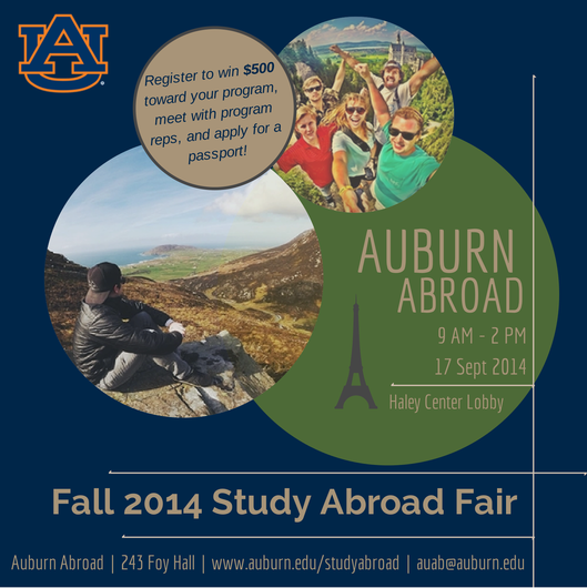Auburn Abroad Study Abroad and Passport Fair Poster