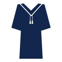 Icon graphic of a graduation robe