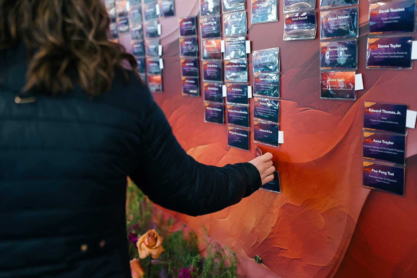 Provost Advising Awards 2026 nametag wall
