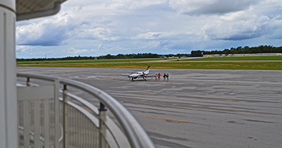 AU Regional Airport plane on runway
