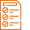 orange icon of a list