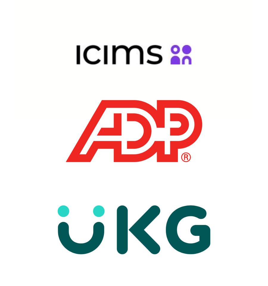 icims, ADP and UKG logos
