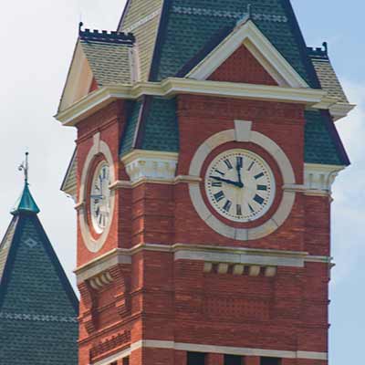 Samford Hall's clocktower