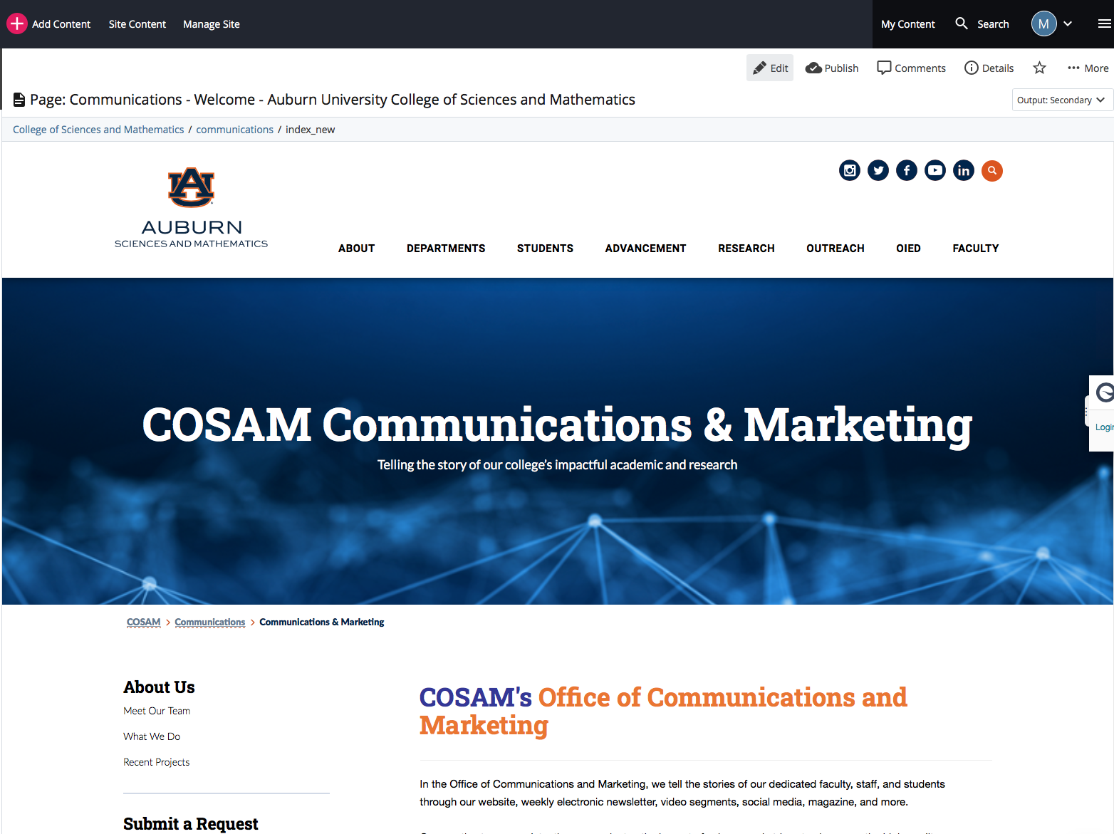 How to edit a page in Cascade
