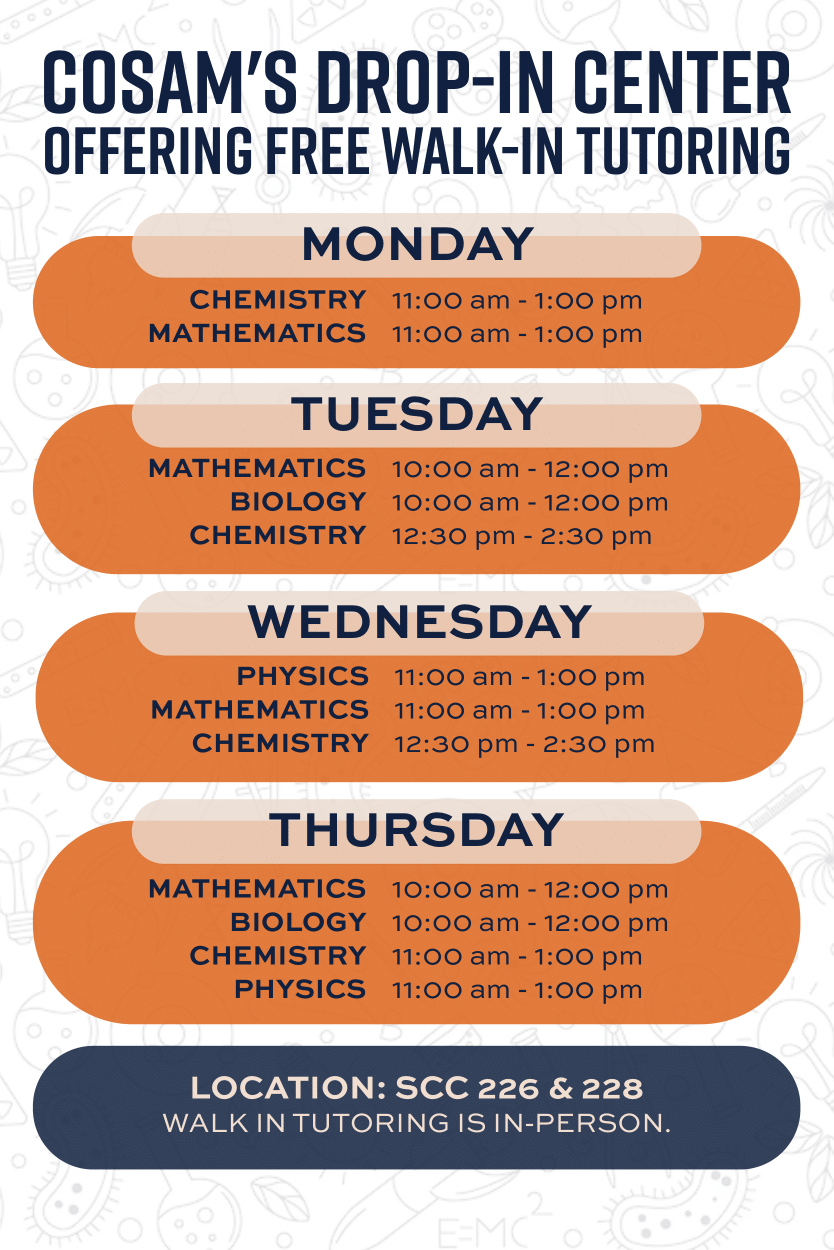 Fall 2025 Tutoring Schedule – click to open PDF in a new tab