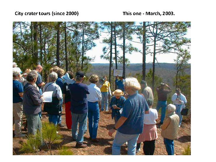people attending a crater tour in March 2003