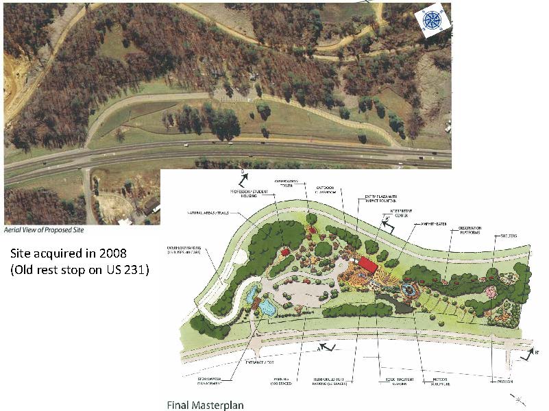 overhead rendering of the plans for the crater interpretive center