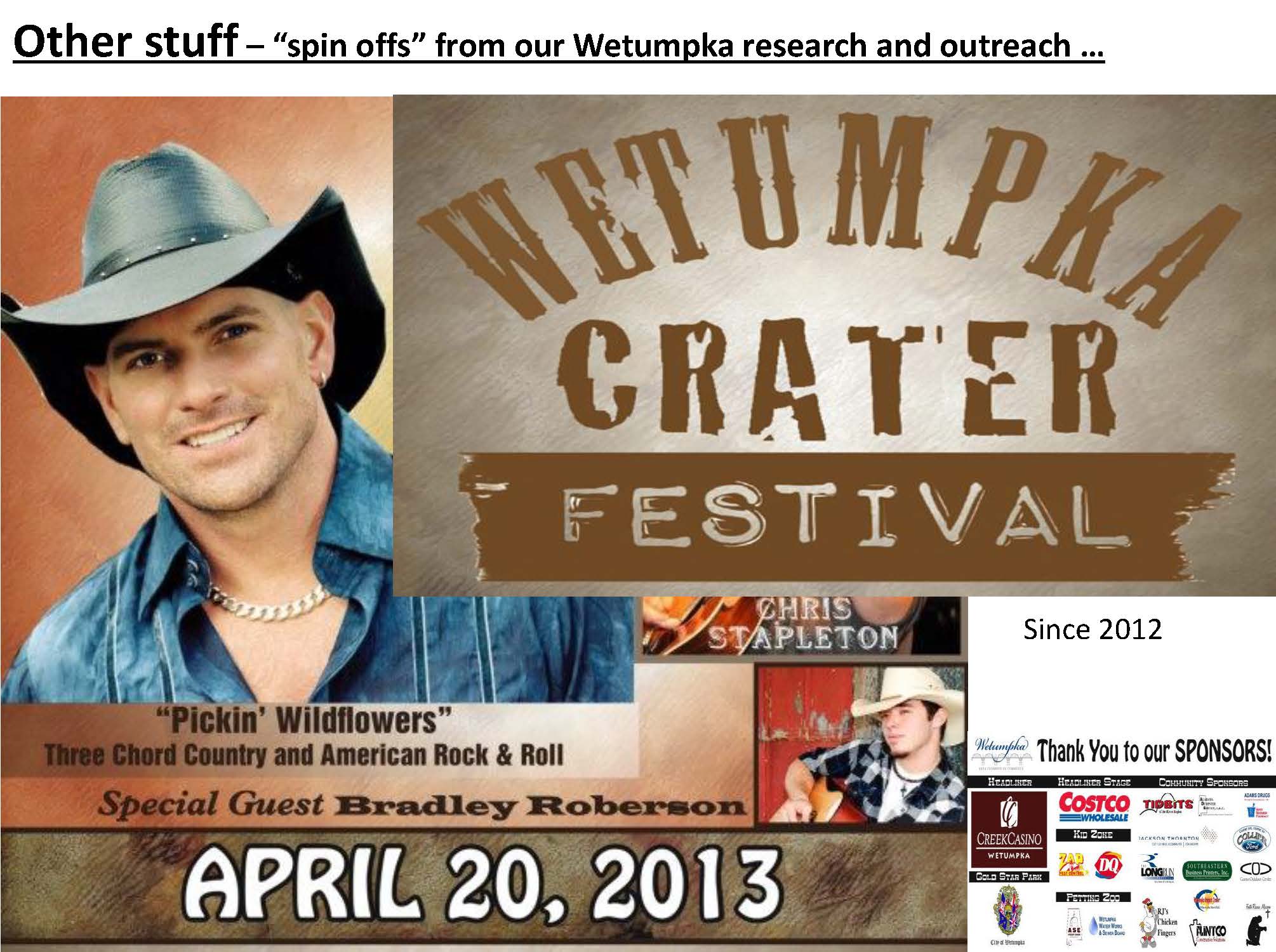 Flyer for the 2013 Wetumpka Crater Festival 