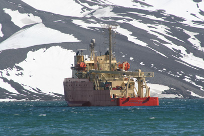 Ship in Antarctic