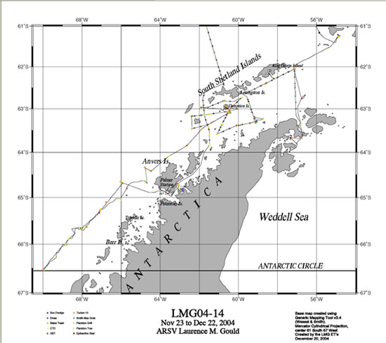 Close-up of Antarctica Map