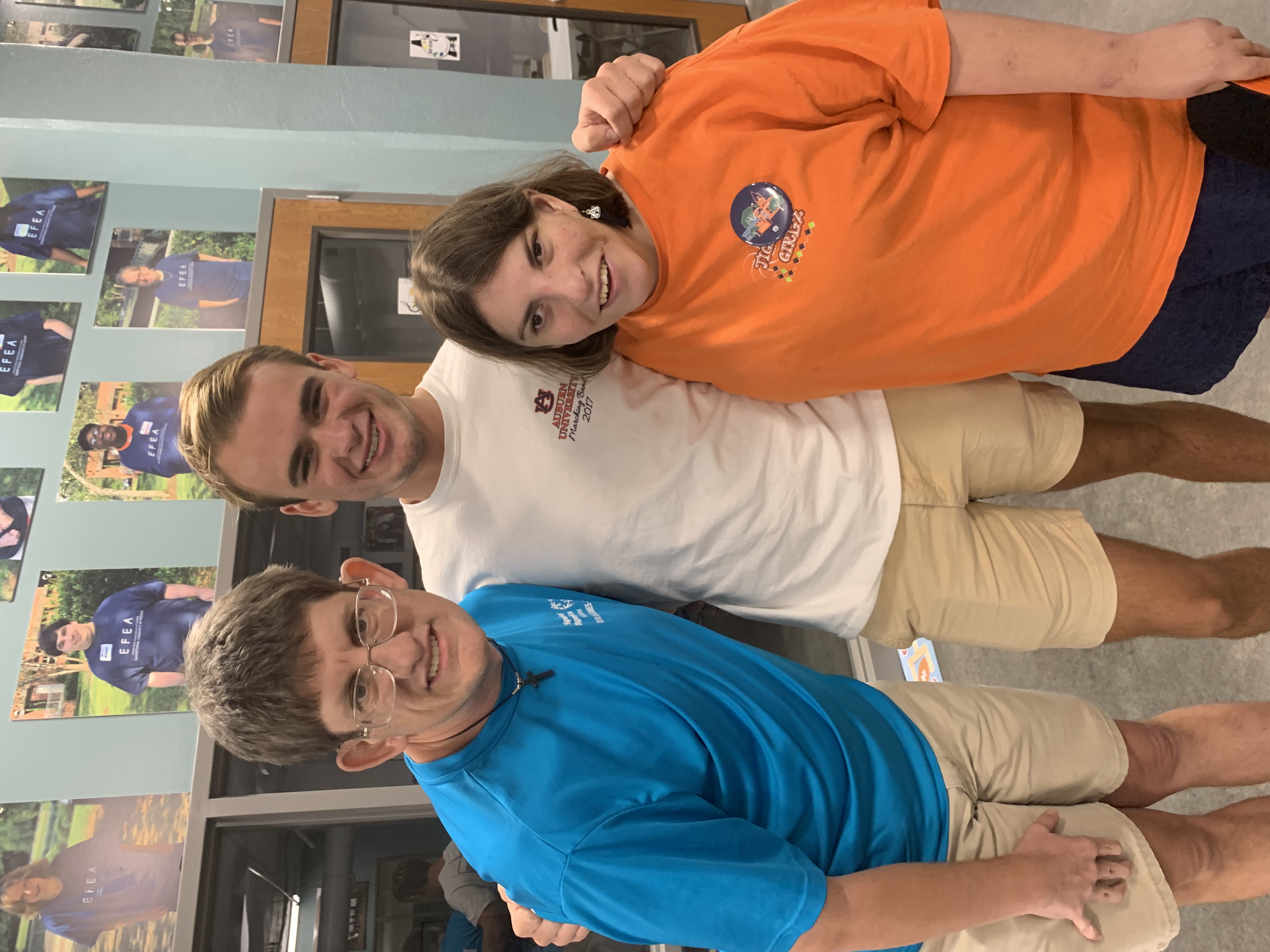 William with two friends from Exceptional Foundation of East Alabama