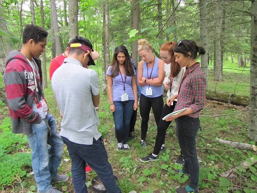 Dr. Ballen with students at the the University of Minnesota’s Biological Field Station at Lake Itasca.