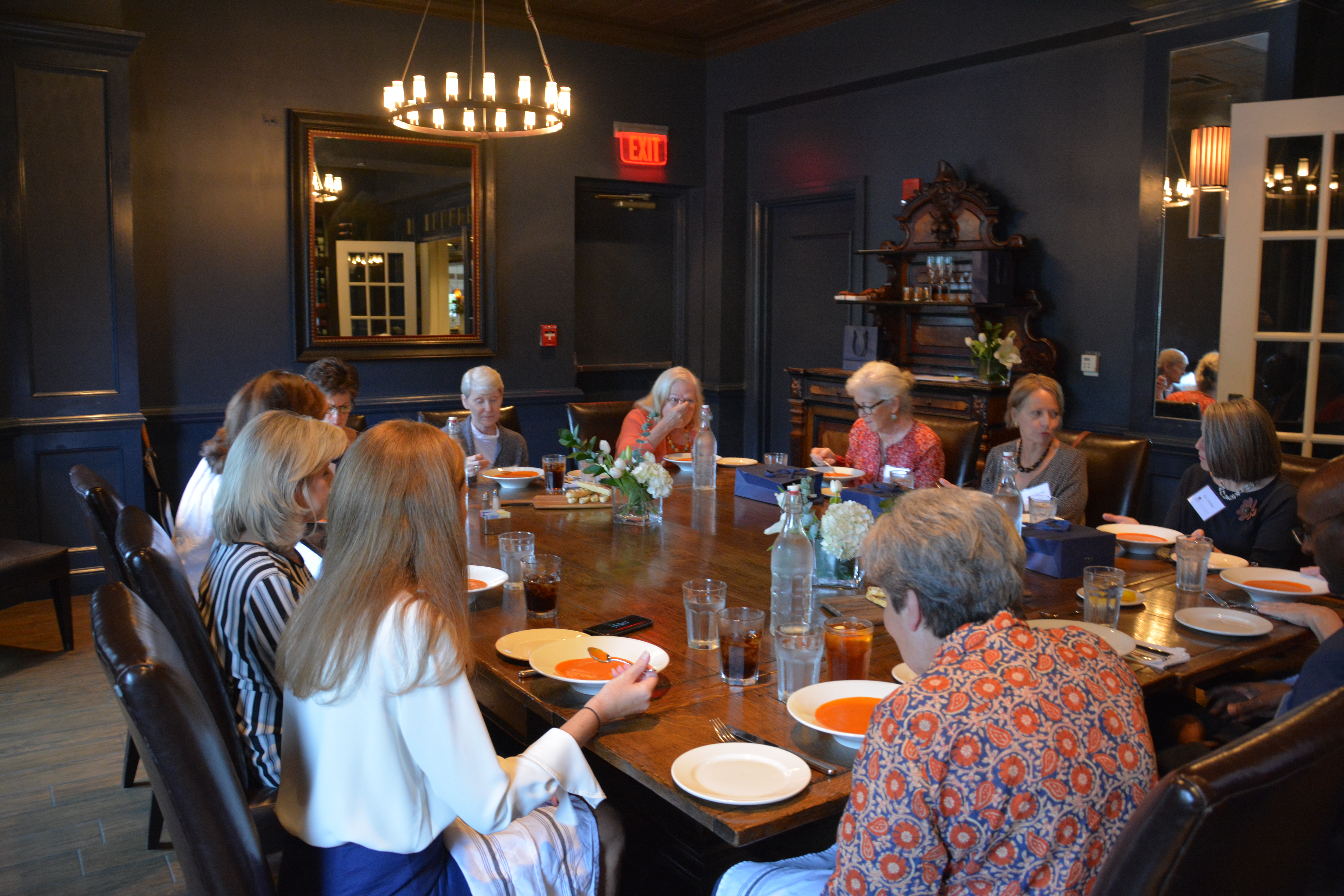 Author Mary Helen Brown at the luncheon with guests. 