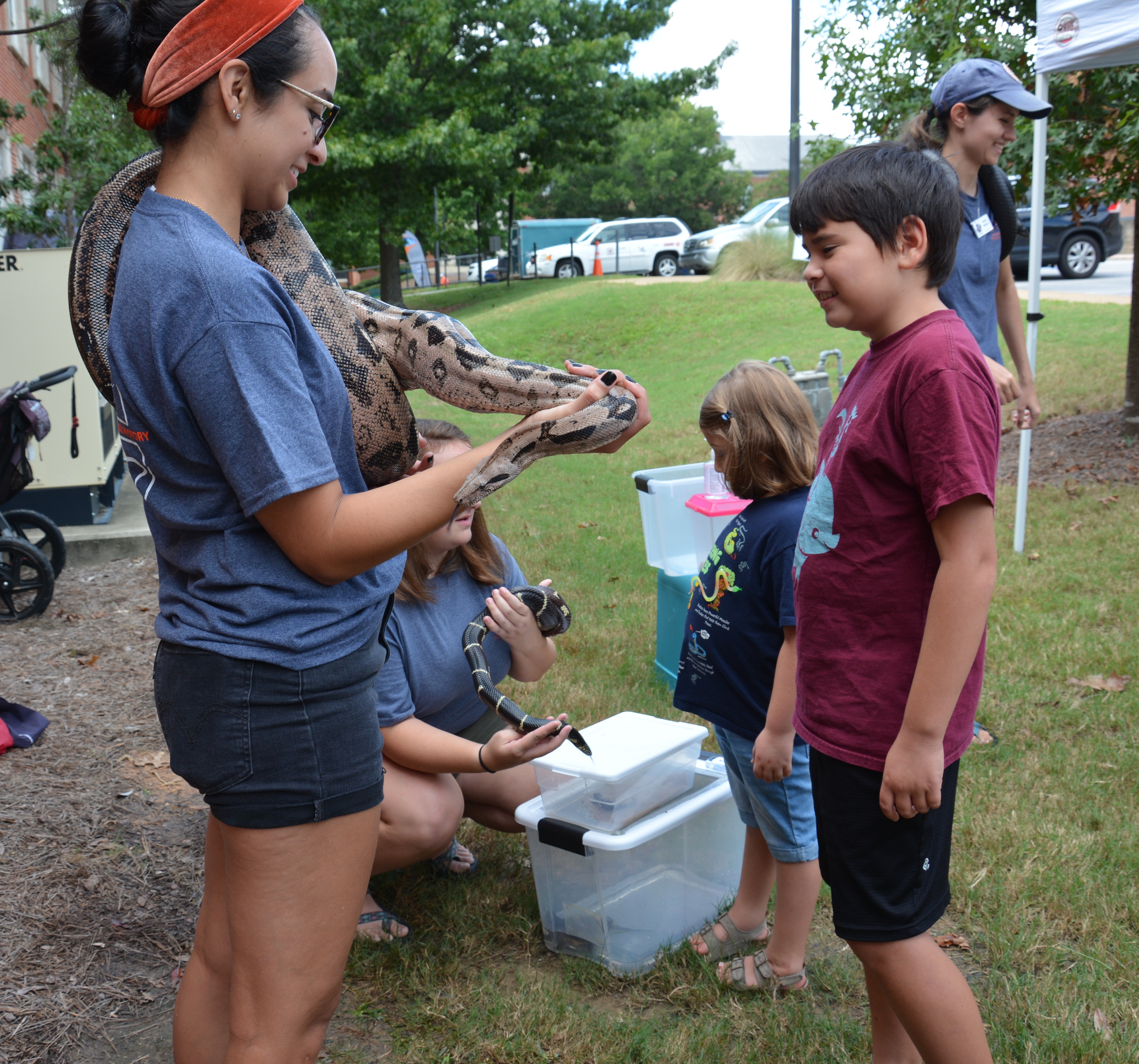 Visitors had an opportunity to not only learn about live animals, but were able to interact with them. 