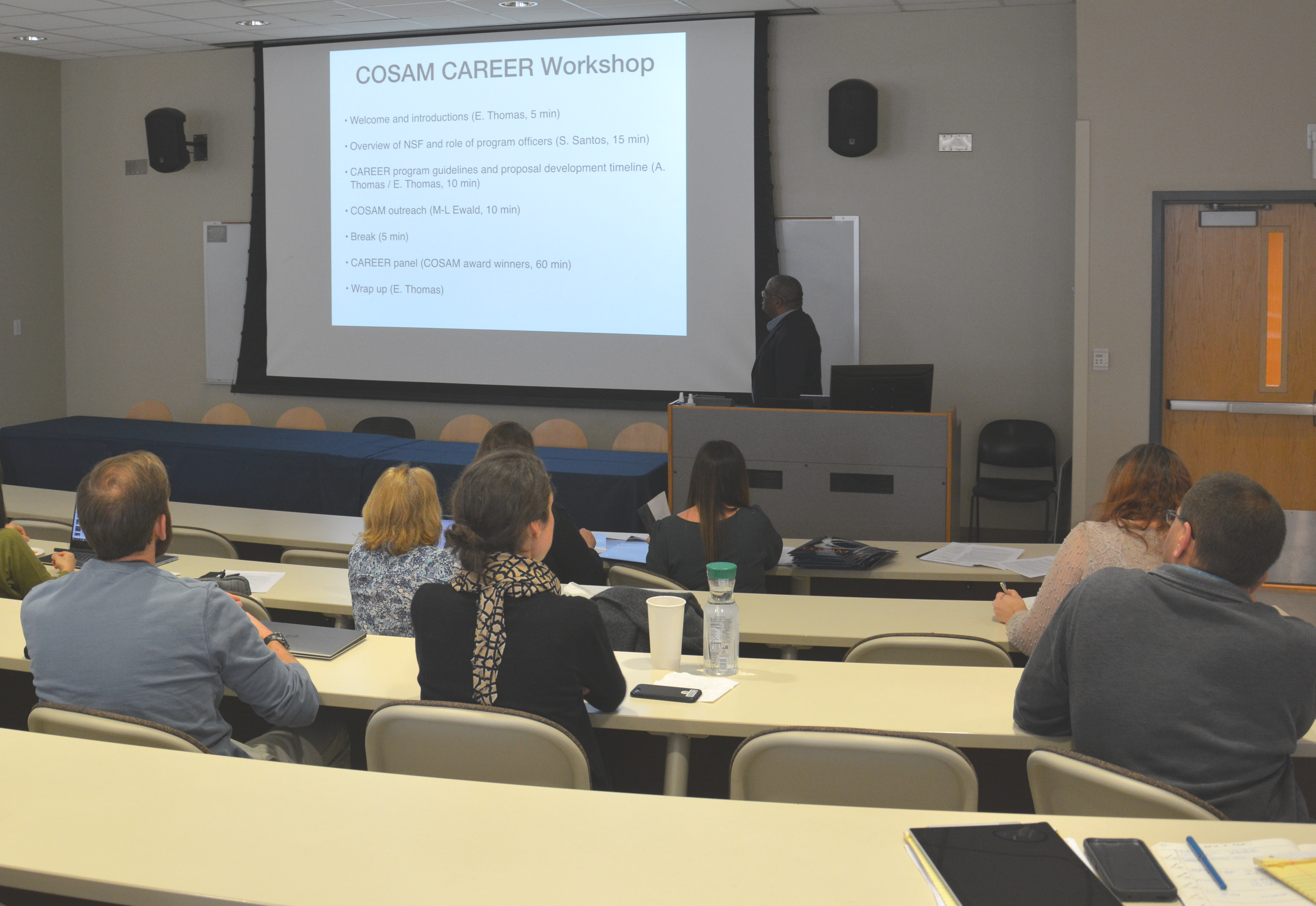 Dr. Ed Thomas shares information with COSAM faculty regarding the NSF CAREER process.