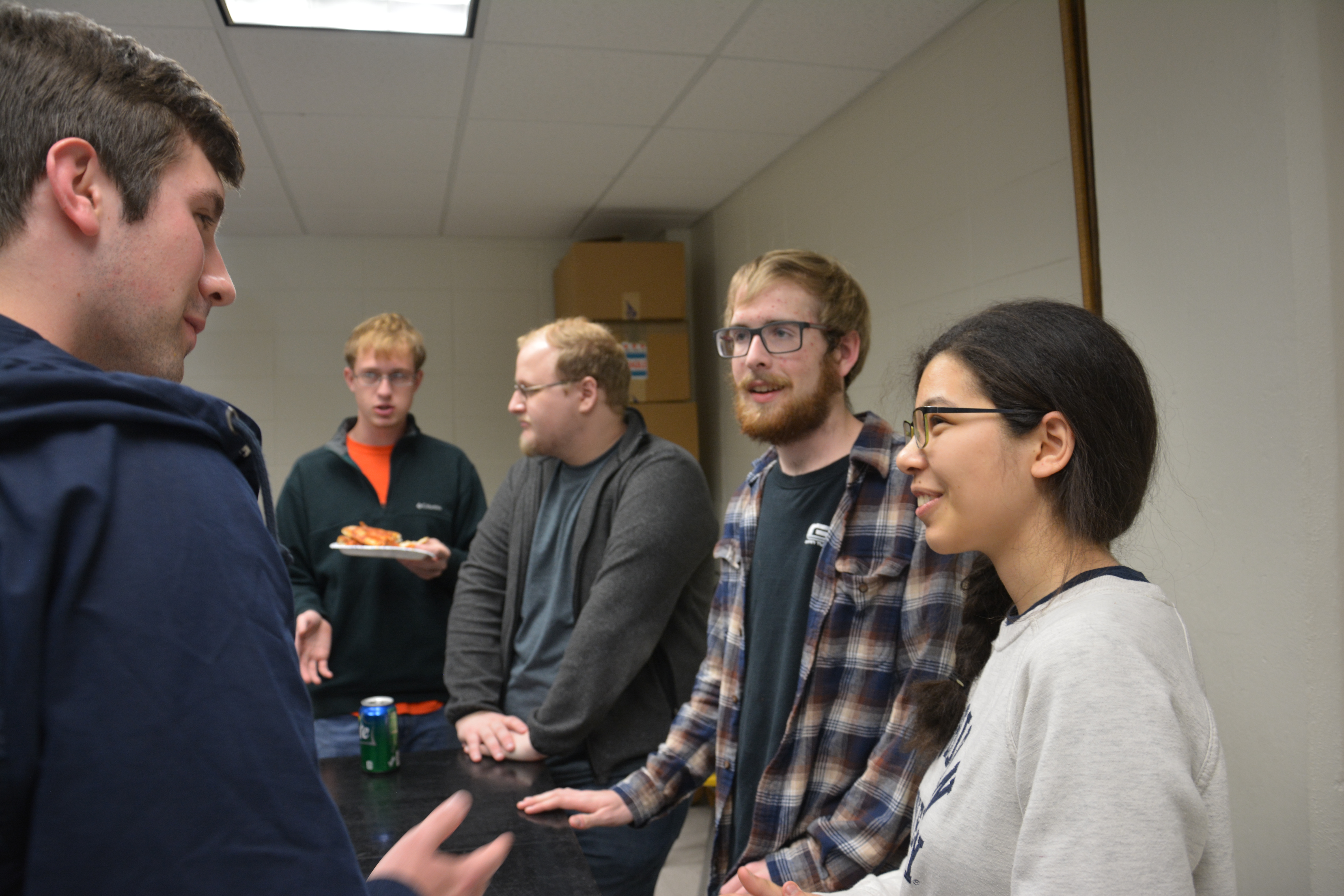 Lydia Mitchell (right) enjoyed time to connect with students who also have a passion for physics. 