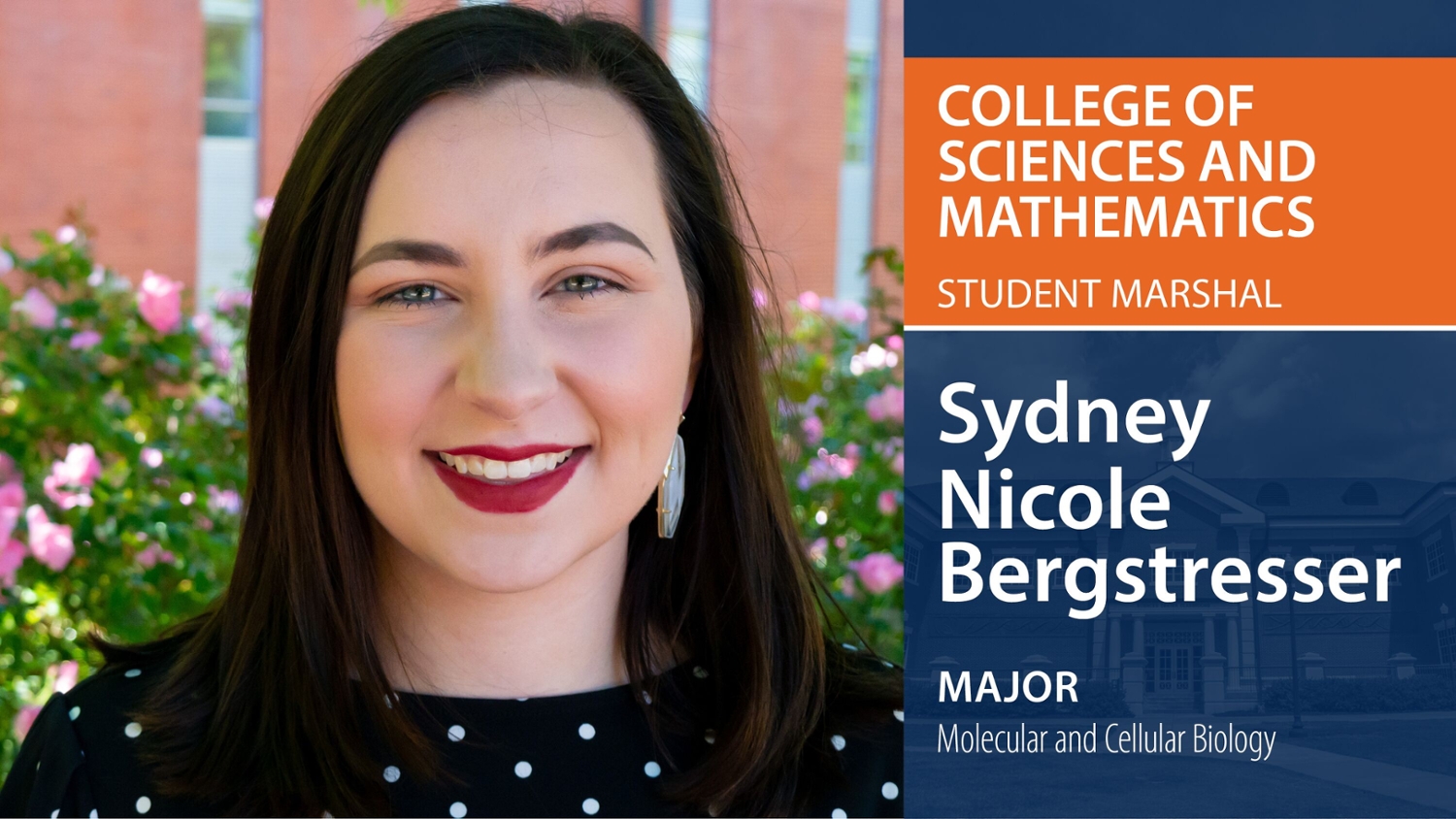 Research Changed the Life of COSAM’s Spring 2019 Graduation Marshal, Sydney Bergstresser