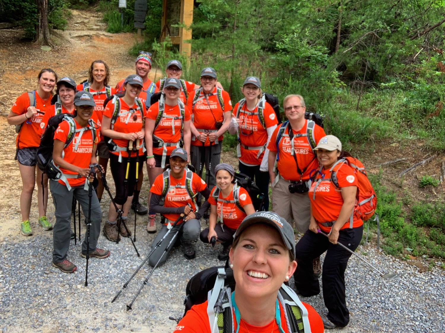 Taking a quick selfie, Meredith snaps this photos with her fellow team during her training in the mountains of North Carolina.