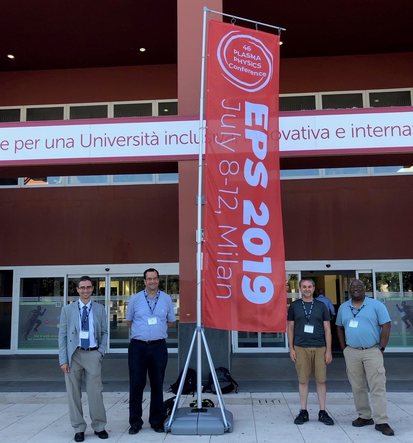 Luca Guazzotto, David Maurer, John Schmitt and Edward Thomas at the 46th Plasma Physics Conference