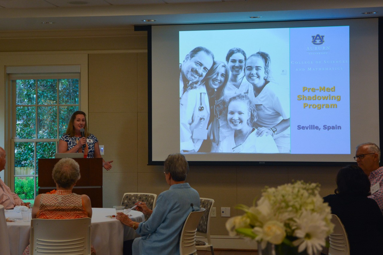 COSAM Student Advisor Katie Cooper shared information about a study abroad experience with guests.